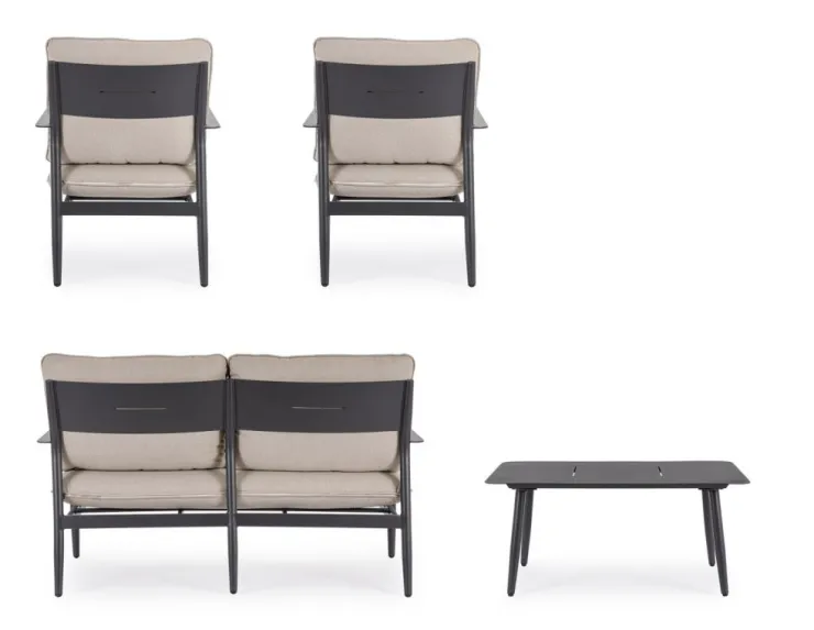 Salotti Completi>Bizzotto SET4 SALOTTO C-C NEBULA ANTRACITE YK13