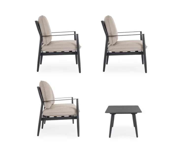 Salotti Completi>Bizzotto SET4 SALOTTO C-C NEBULA ANTRACITE YK13