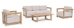 Salotti Completi>Bizzotto SET4 SALOTTO IN ALLUMINIO NATURALE- THESEUS