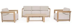Salotti Completi>Bizzotto SET4 SALOTTO IN ALLUMINIO NATURALE- THESEUS