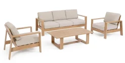 Salotti Completi>Bizzotto SET4 SALOTTO IN ALLUMINIO NATURALE- BALTIC