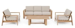 Salotti Completi>Bizzotto SET4 SALOTTO IN ALLUMINIO NATURALE- BALTIC