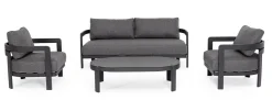 Salotti Completi>Bizzotto SET4 SALOTTO IN CORDA PER ESTERNO ANTRACITE WG21 - PRESLEY
