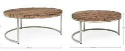 Tavolini>Bizzotto SET2 TAVOLINI BASSI IN LEGNO RICICLATO - RAFTER