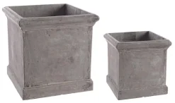 Vasi E Coprivasi>Bizzotto SET2 VASO CEMENT QU GRIGIO