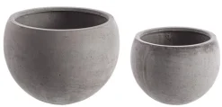 Vasi E Coprivasi>Bizzotto SET2 VASO CEMENT SFERA GRIGIO