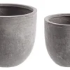Vasi E Coprivasi>Bizzotto SET2 VASO CEMENT TO BASSO GRIGIO