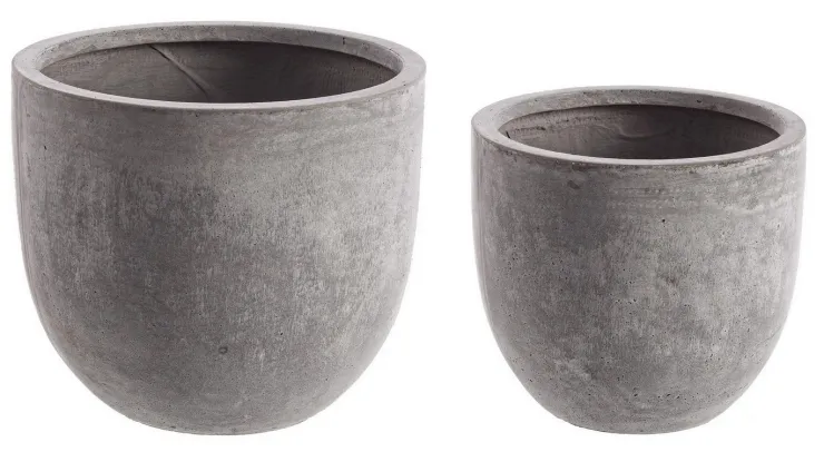 Vasi E Coprivasi>Bizzotto SET2 VASO CEMENT TO BASSO GRIGIO