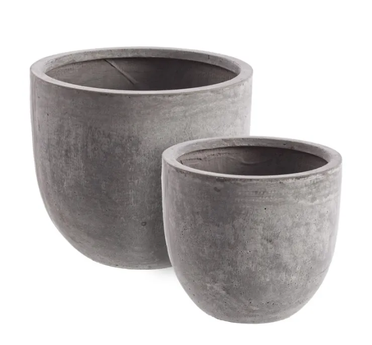 Vasi E Coprivasi>Bizzotto SET2 VASO CEMENT TO BASSO GRIGIO