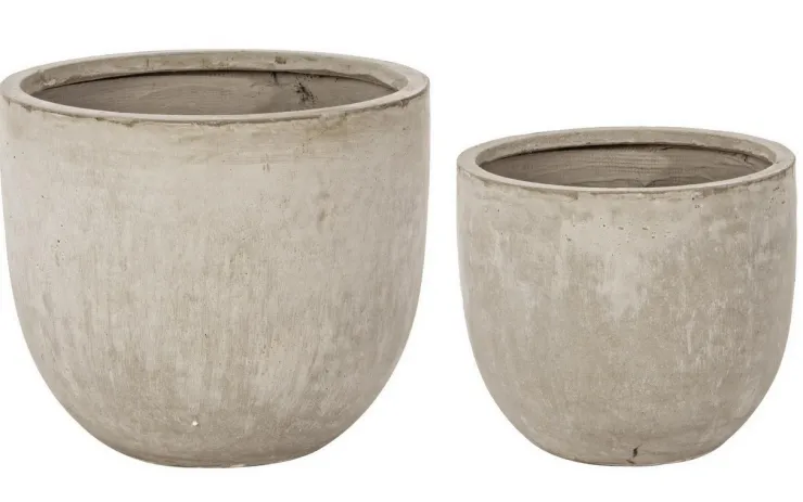 Vasi E Coprivasi>Bizzotto SET2 VASO CEMENT TO BASSO SABBIA