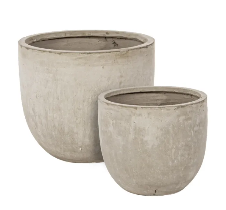 Vasi E Coprivasi>Bizzotto SET2 VASO CEMENT TO BASSO SABBIA