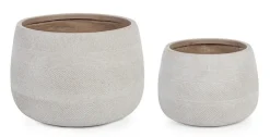Vasi E Coprivasi>Bizzotto SET2 VASO RIGO BOMB BEIGE BASSO