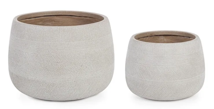 Vasi E Coprivasi>Bizzotto SET2 VASO RIGO BOMB BEIGE BASSO
