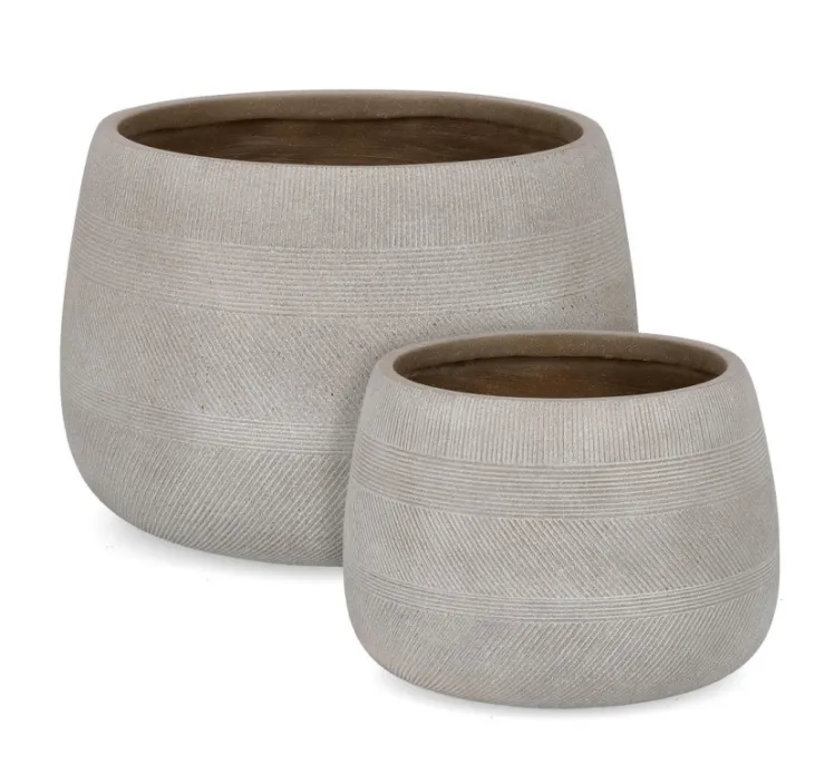 Vasi E Coprivasi>Bizzotto SET2 VASO RIGO BOMB BEIGE BASSO