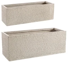 Vasi E Coprivasi>Bizzotto SET2 VASO ROCCIA RETT BASSO SABBIA