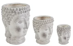 Vasi E Coprivasi>Bizzotto SET3 VASO TESTA BUDDHA