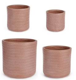 Vasi E Coprivasi>Bizzotto SET4 VASO TRESSAGE CIL TERRACOTTA