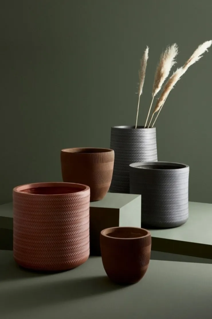 Vasi E Coprivasi>Bizzotto SET4 VASO TRESSAGE CIL TERRACOTTA