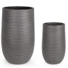 Vasi E Coprivasi>Bizzotto SET2 VASO TRESSAGE TO ALTO GRIGIO