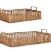 Ceste Decorative>Bizzotto SET2 VASSOIO DECOR C-MAN KADIN RETT NAT