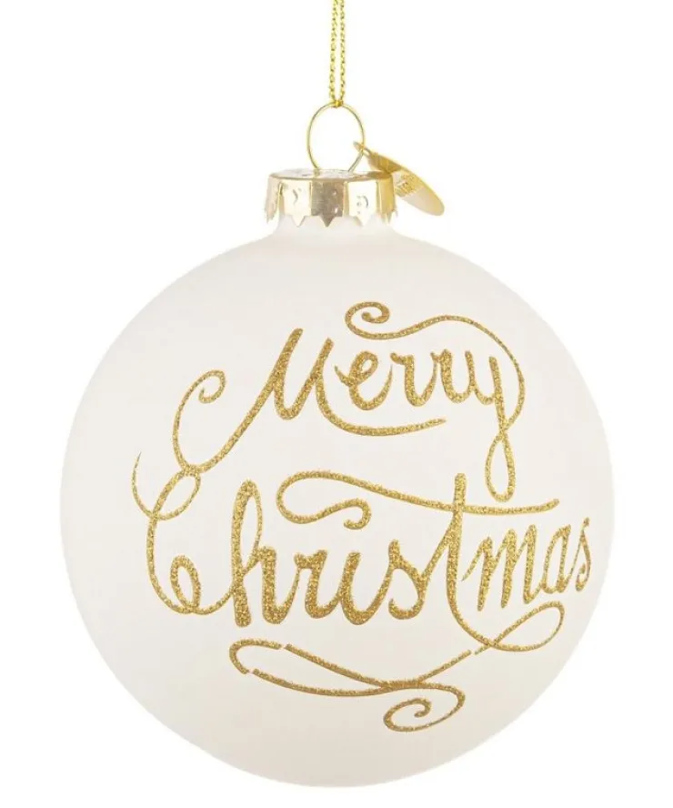 Sfere>Bizzotto SFERA VT MERRY CHRISTMAS BIANCO D80