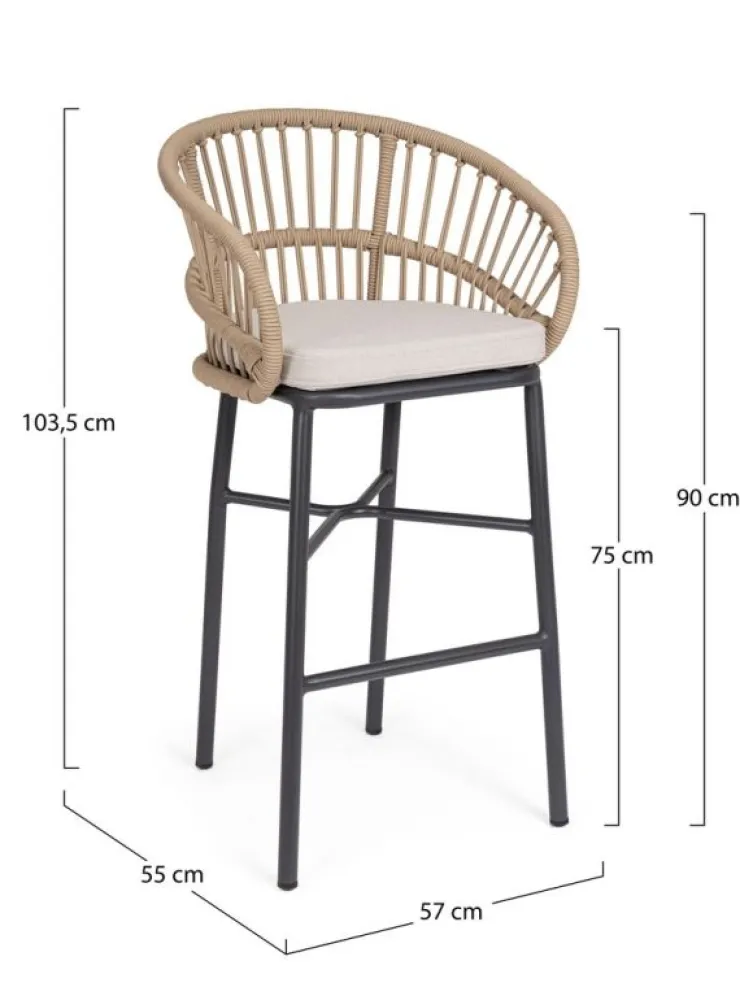 Sgabelli>Bizzotto SGABELLO BAR C-C ODIVELAS BEIGE