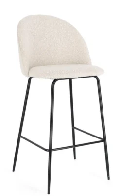 Sgabelli Bar>Bizzotto SGABELLO BAR EFFETTO BOUCLE' NERO/AVORIO - CARRY