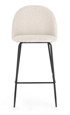 Sgabelli Bar>Bizzotto SGABELLO BAR EFFETTO BOUCLE' NERO/AVORIO - CARRY