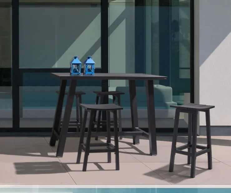 Sgabelli>Bizzotto SGABELLO BAR IN ALLUMINIO ANTRACITE YK13 - SKIPPER