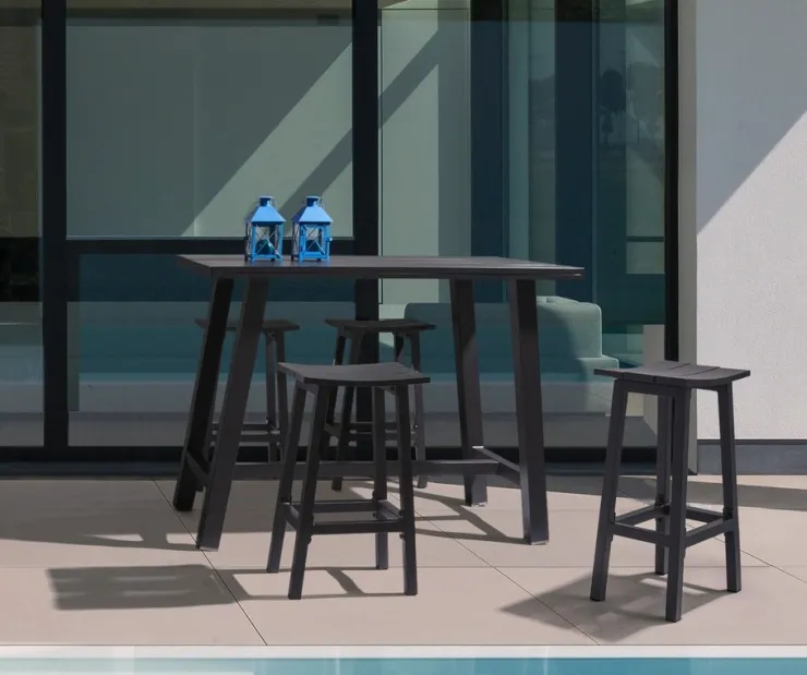 Sgabelli>Bizzotto SGABELLO BAR IN ALLUMINIO ANTRACITE YK13 - SKIPPER