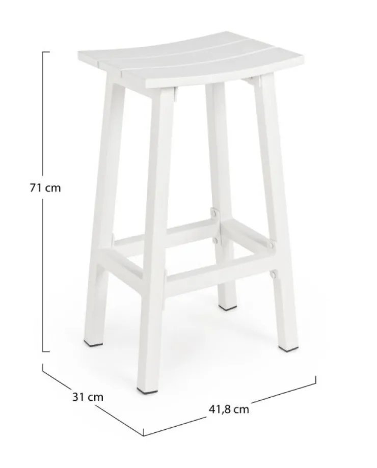 Sgabelli>Bizzotto SGABELLO BAR IN ALLUMINIO BIANCO YK11 - SKIPPER