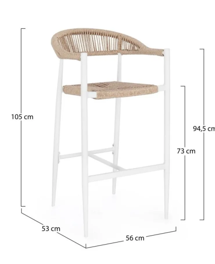Sgabelli>Bizzotto SGABELLO BAR JANDIA BIANCO/BEIGE