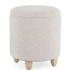 Pouf>Bizzotto SGABELLO CONTENITORE EFFETTO BOUCLE' GRIGIO CHIARO- ZENA