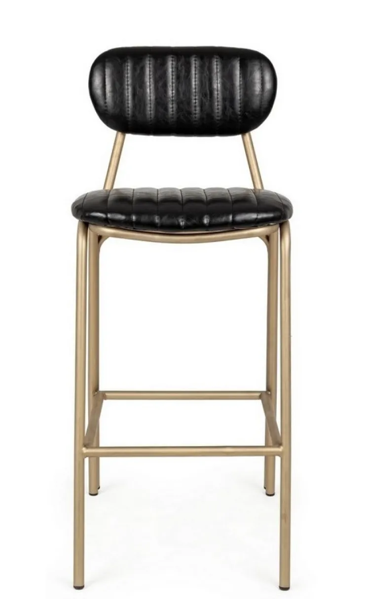Sgabelli Bar>Bizzotto SGABELLO IN ECOPELLE NERO - ADDY