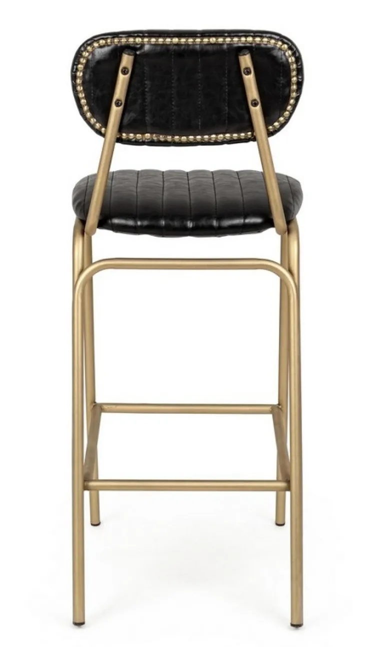 Sgabelli Bar>Bizzotto SGABELLO IN ECOPELLE NERO - ADDY