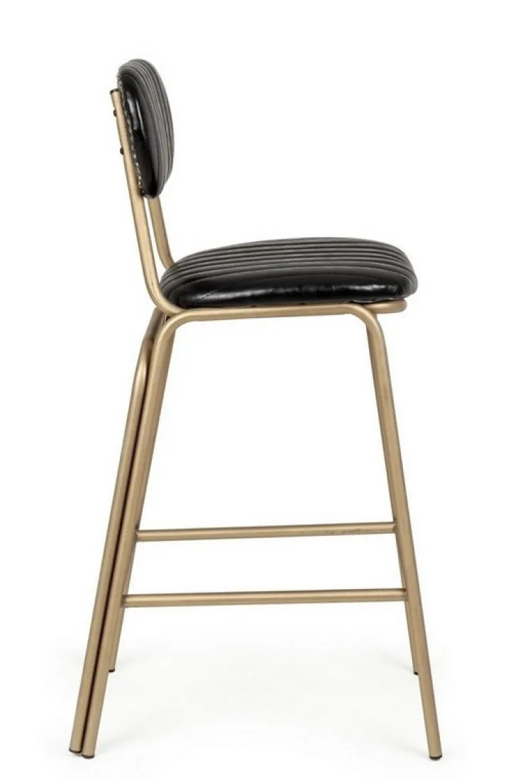 Sgabelli Bar>Bizzotto SGABELLO IN ECOPELLE NERO - ADDY