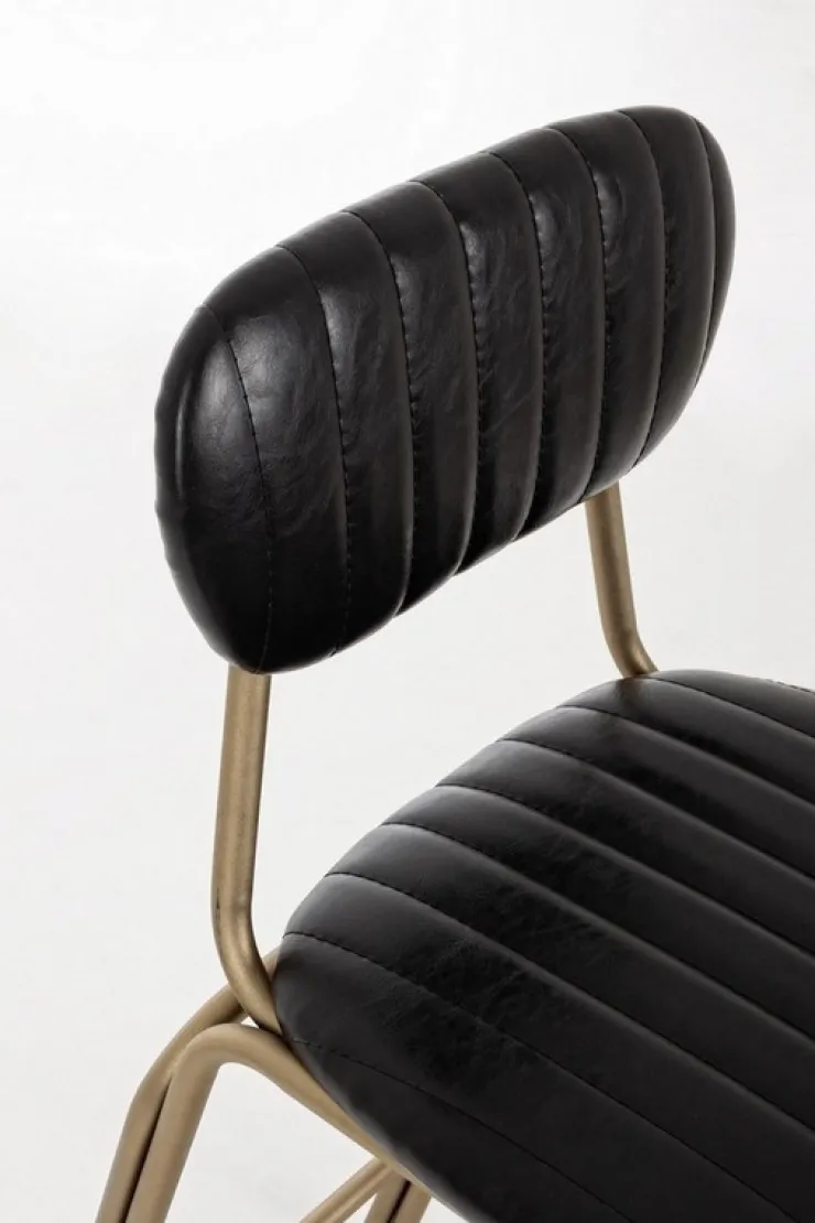 Sgabelli Bar>Bizzotto SGABELLO IN ECOPELLE NERO - ADDY