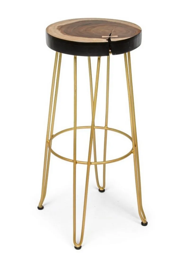 Sgabelli Bar>Bizzotto SGABELLO IN LEGNO COLOR ORO - RAKEL