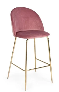 Sgabelli Bar>Bizzotto SGABELLO IN VELLUTO BLUSH - CARRY