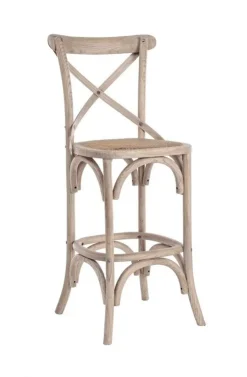 Sgabelli Bar>Bizzotto SGABELLOBAR IN LEGNO GRIGIO NATURALE - CROSS