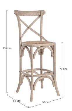 Sgabelli Bar>Bizzotto SGABELLOBAR IN LEGNO GRIGIO NATURALE - CROSS