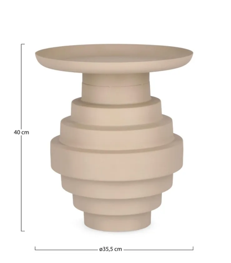 Tavolini>Bizzotto TAVOLINO IN ACCIAIO BEIGE - AMBA