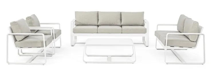 Tavolini>Bizzotto TAVOLINO IN ALLUMINIO BIANCO YK11 - MERRIGAN