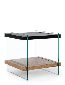 Tavolini>Bizzotto TAVOLINO 50X50 NERO - LINE WOOD