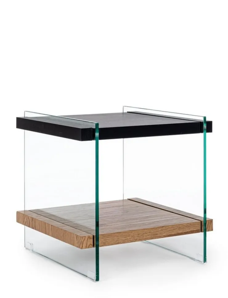Tavolini>Bizzotto TAVOLINO 50X50 NERO - LINE WOOD