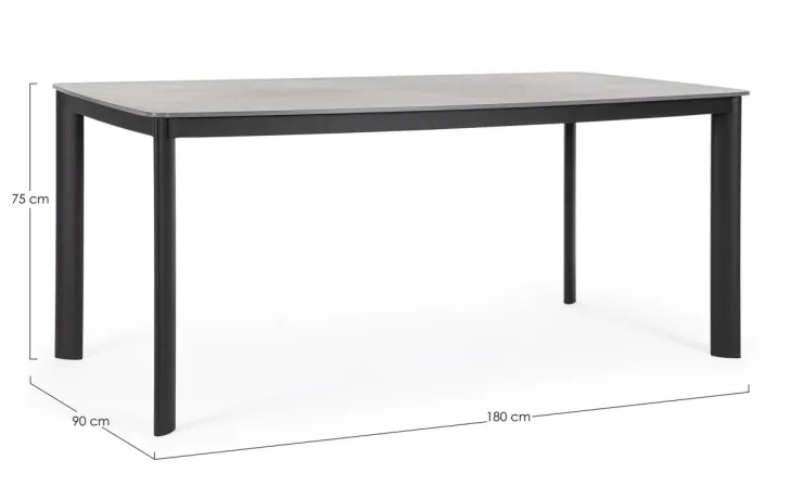 Tavoli>Bizzotto TAVOLO ALCORA 180X90 ANTRACITE