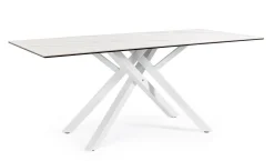 Tavoli>Bizzotto TAVOLO CON PIANO IN CERAMICA BIANCO - SEAN