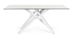 Tavoli>Bizzotto TAVOLO CON PIANO IN CERAMICA BIANCO - SEAN