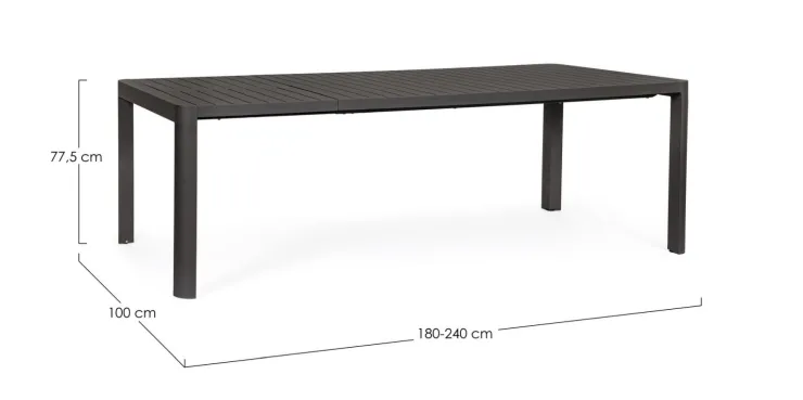 Tavoli>Bizzotto TAVOLO IN ALLUMINIO ANTRACITE CX23 - KIPLIN