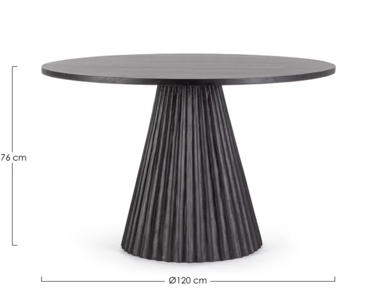 Tavoli>Bizzotto TAVOLO IN LEGNO NERO D120 - ORISSA